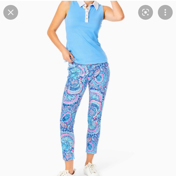Lilly Pulitzer Corso pant Blue grotto commotion in the ocean size 6 worn once! - Picture 7 of 15